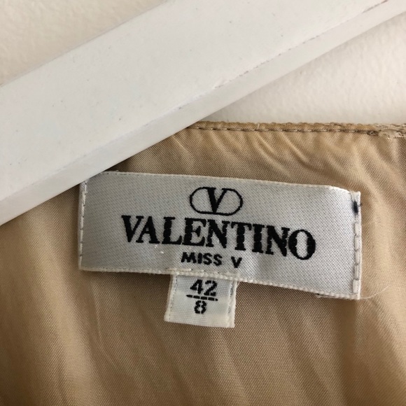 Valentino Vintage Tan Fitted Mini Dress Size 8 - Picture 5 of 15